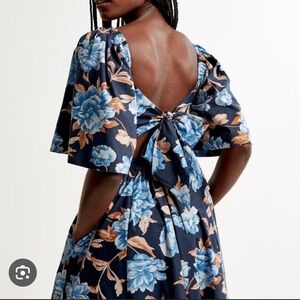 Abercrombie Angel Sleeve Twist-Front Floral Midi Dress